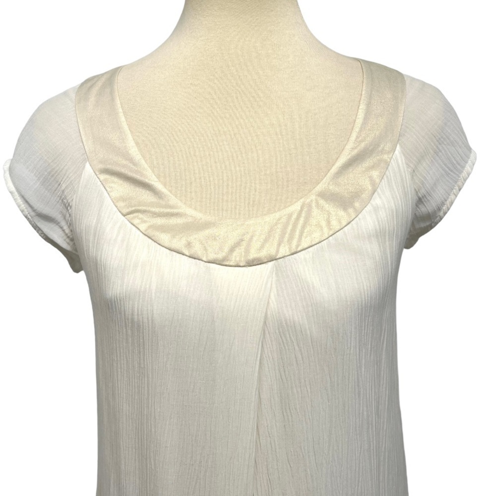 Diane Von Furstenberg Ivory Silk Blend Crepe Scoop Neck Sleeveless Dress Size 4 - Picture 4 of 10